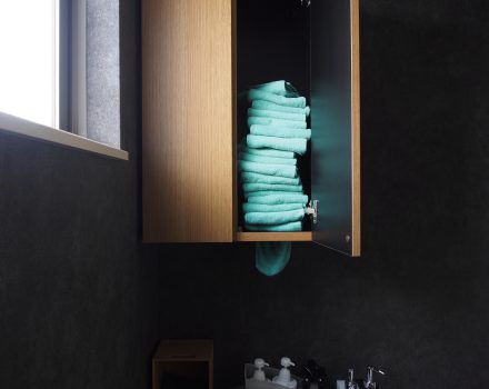 【造作家具】美容室のタオル収納棚